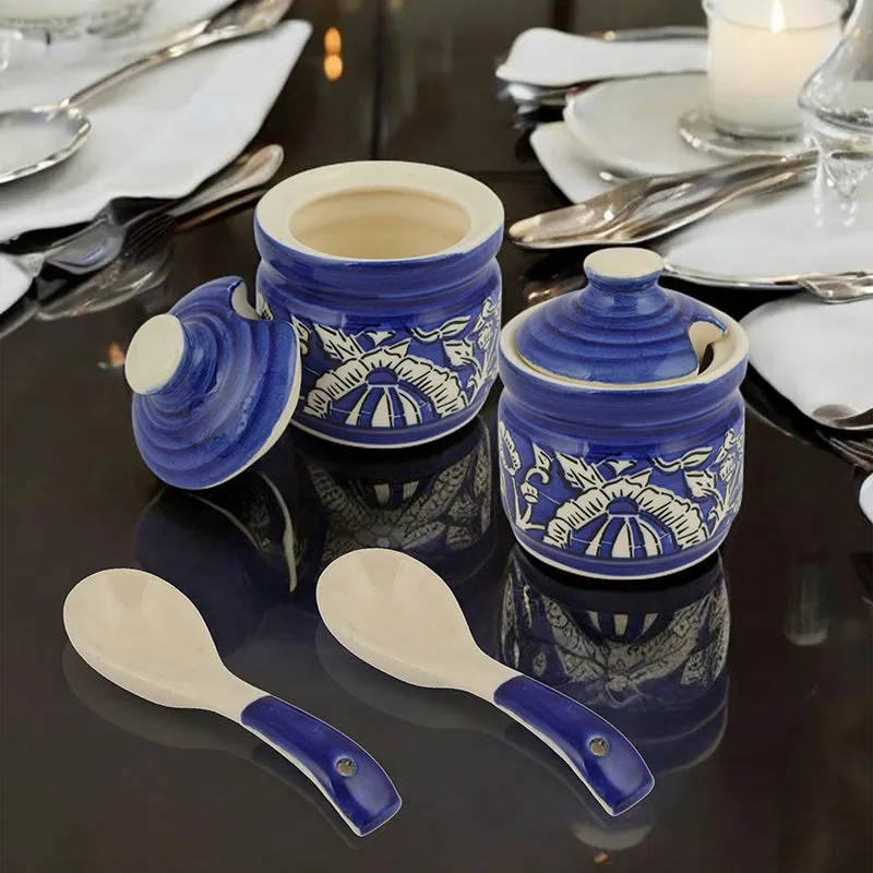 Arraina Ceramic Jar (Blue/200 mL) - Four Piece Set media 3