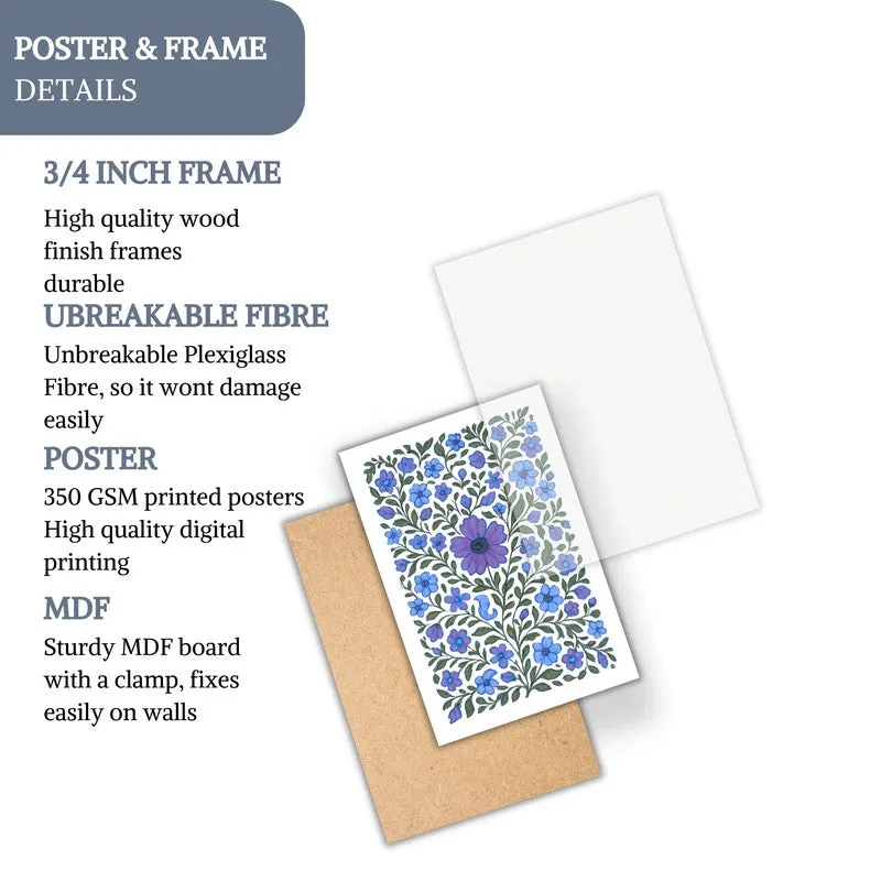 Royal Botanica Paper Wall Painting With Frame - White media 5