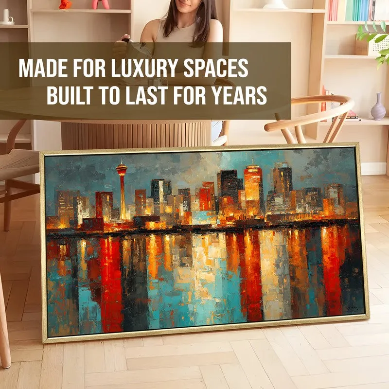 Electric Nights Canvas Wall Painting With Frame media 5