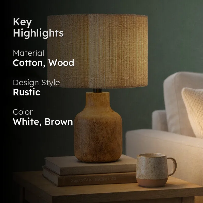 Halviro Accent Cotton Table Lamp - White media 2
