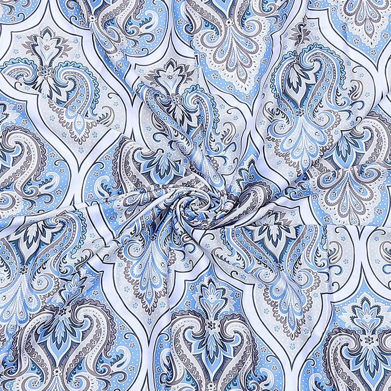 Monte Carlo Bloomen Ethnic Motif Polyester Reversible Dohar (Blue) - 210 GSM media 6