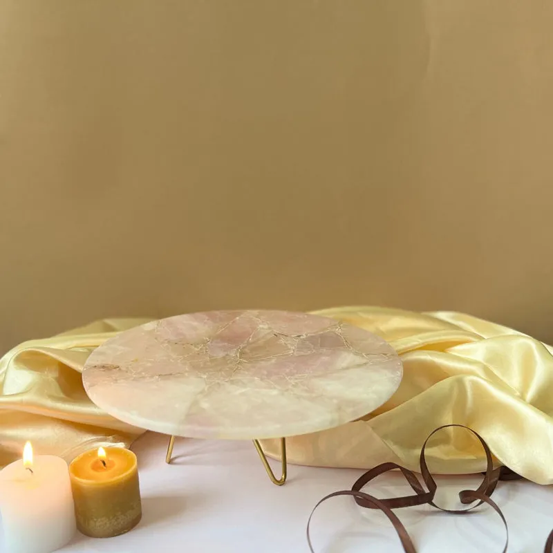 Nartha Rose Quartz Cake Stand media 1