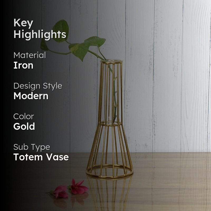 Iara Test Tube Planter - Gold media 2