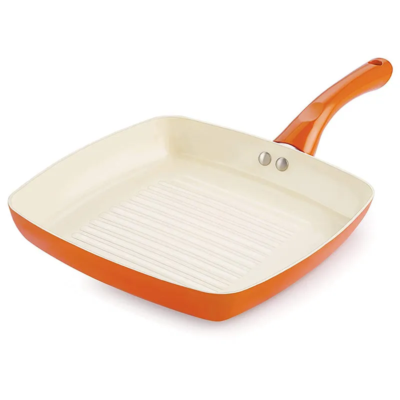 Nirlon Orange Ceramic Coating Grill Pan - 1500 ML/9 Inches media 6