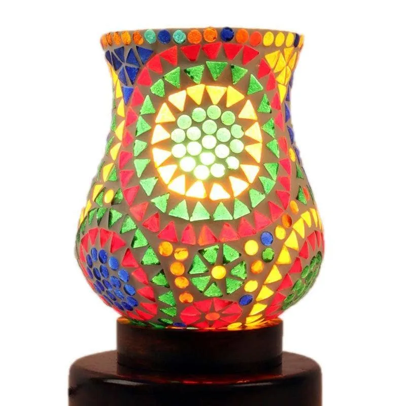 Tumbler Mosaic Glass Table Lamp - Multicolor media 5