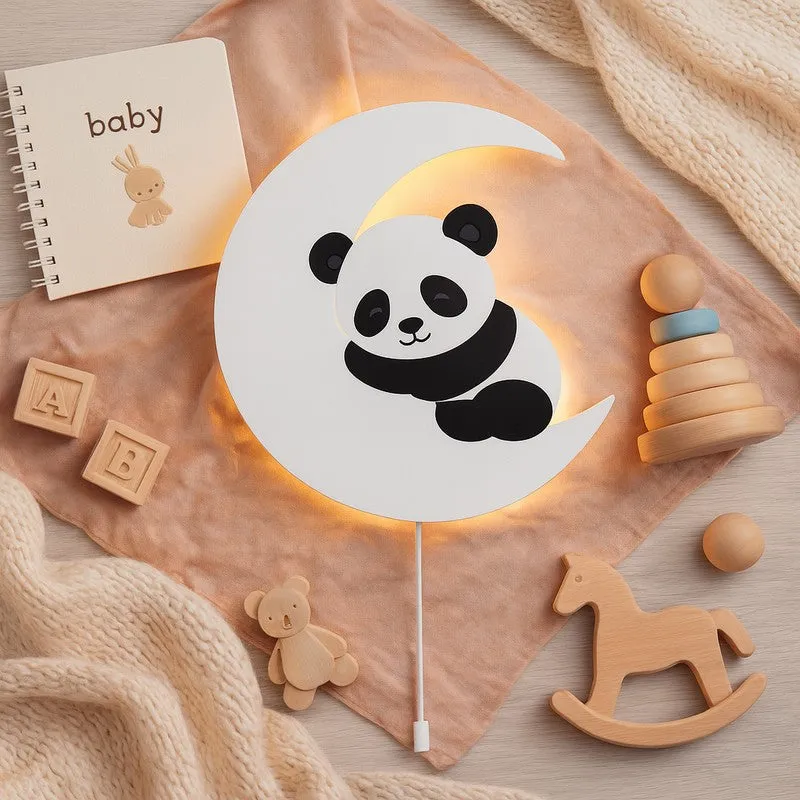 MoonPaw Panda Battery Operated MDF Wall Lamp media 4