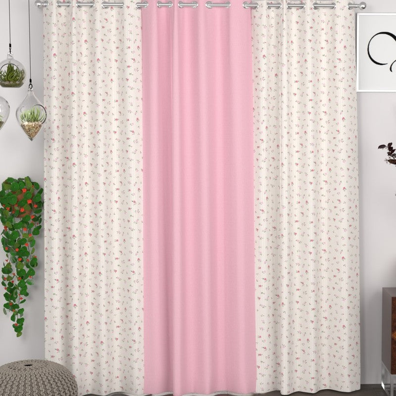 Floral Whisper Glow Curtains - Set of Three - Door - 7 Feet