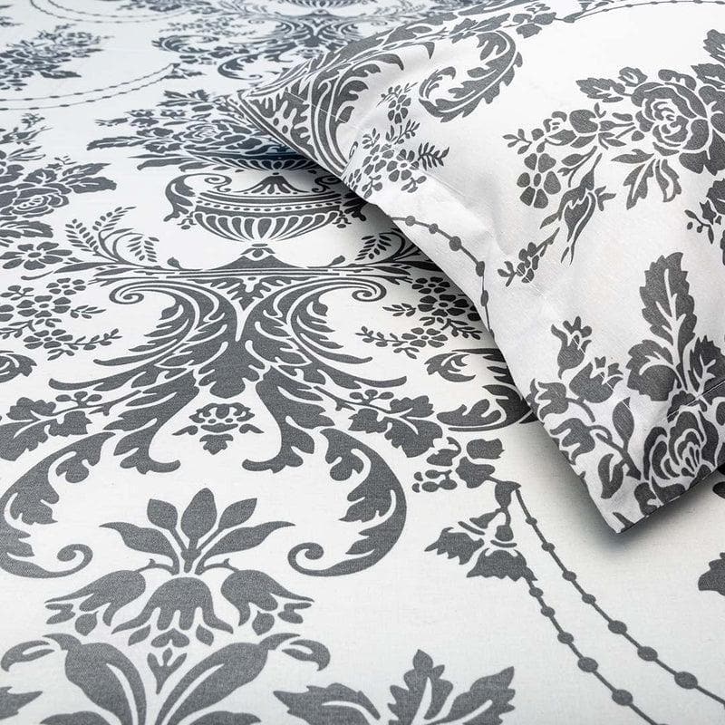 Swayam Floral Monochrome Cotton Bedsheet - 144 TC media 3