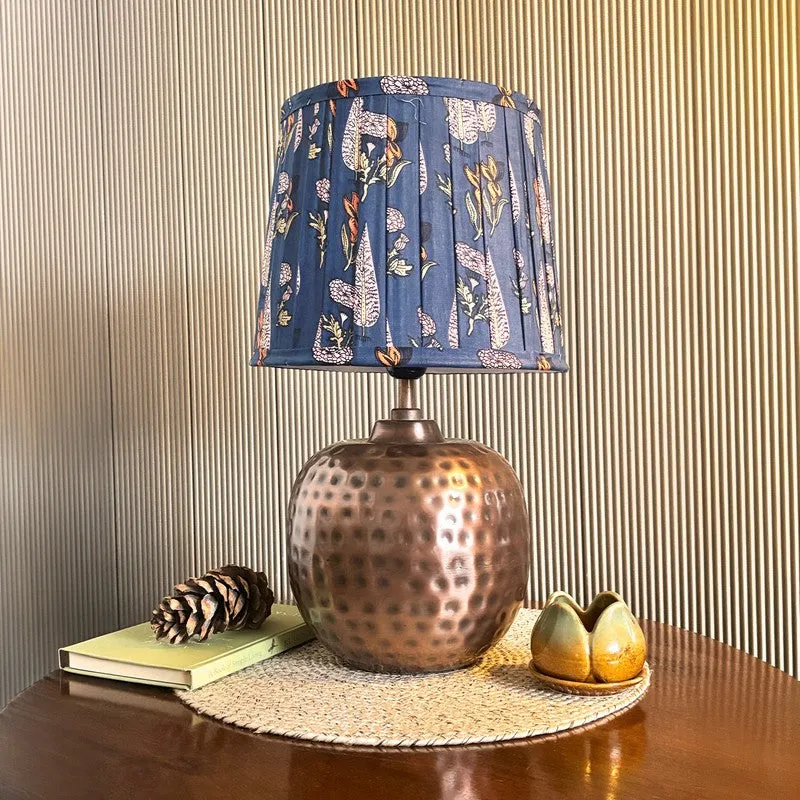 Indigo Whisper Metal Base Cotton Table Lamp - Multicolor media 3
