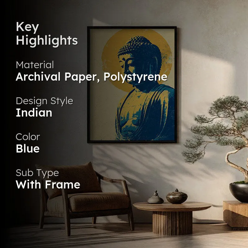 Peaceful Buddha In Meditative Calm III Archival Paper Wall Painting With Black Frame media 2