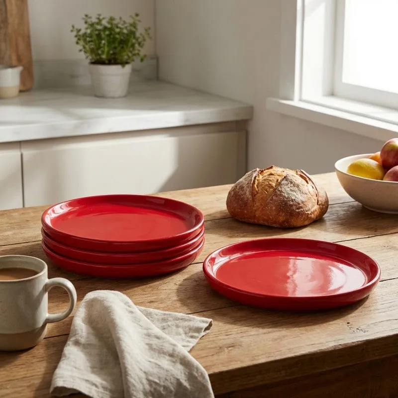Ceramic Quarter Plate (Red) - Set Of Four media 1