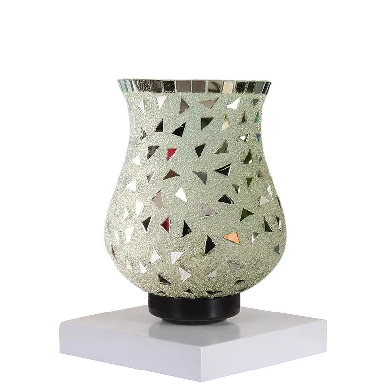 Glimelle Mosaic Glass Table Lamp With Wooden Base - Multicolor media 6