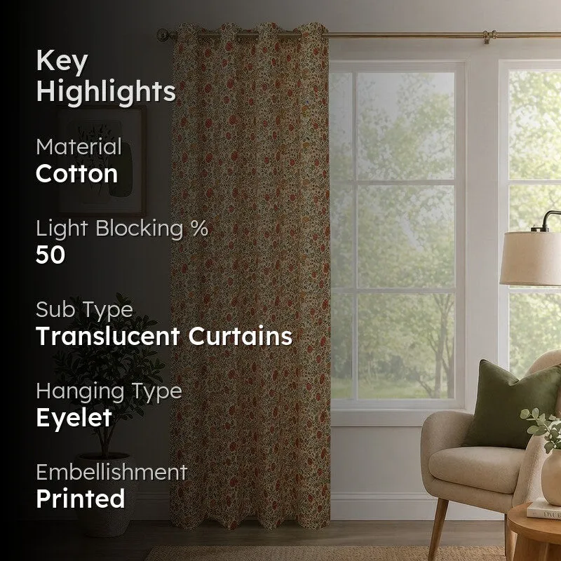 Rosevine Elegance Cotton Curtain media 2