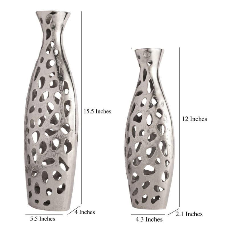Cleome Charm Vase (Silver) - Set Of Two media 5