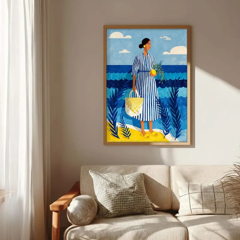 Golden Sand Canvas Wall Painting - Brown Frame media 6