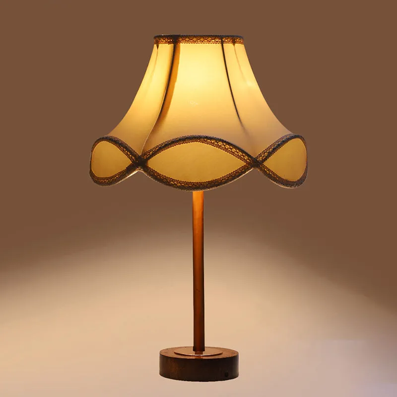 Valencia Arc Rodin Wooden Table Lamp - OffWhite,Copper,Brown media 6