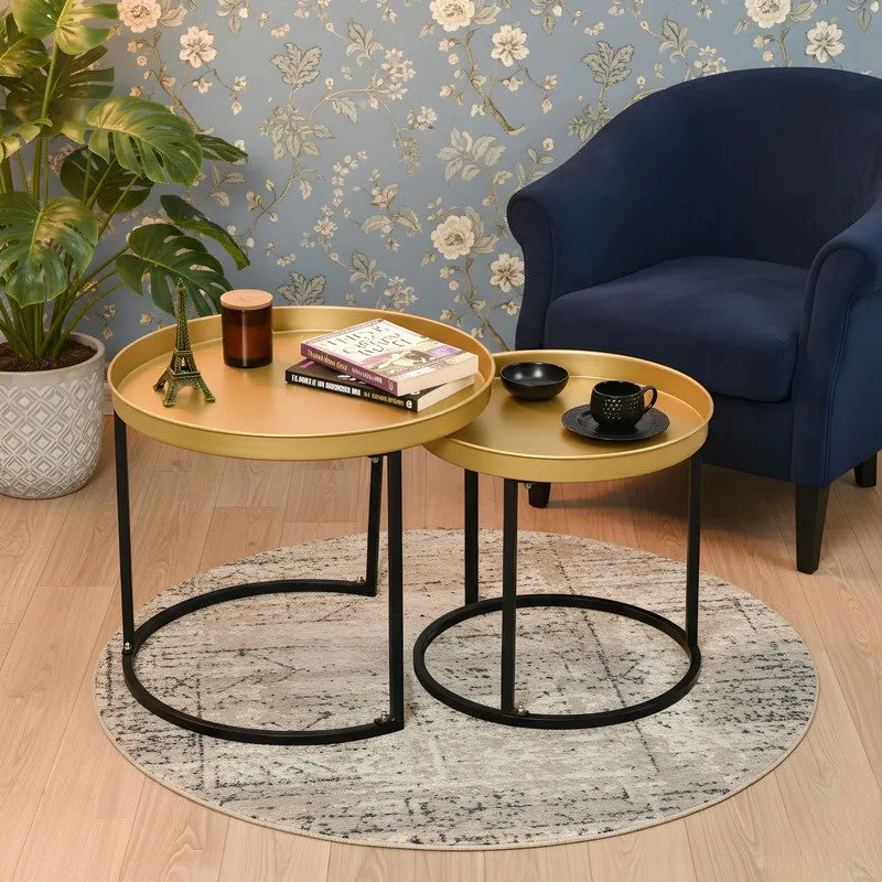 Noira Edge Center Table (Gold & Black) - Set Of Two media 1