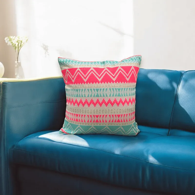 Geo Weave Jacquard Cushion Cover media 1