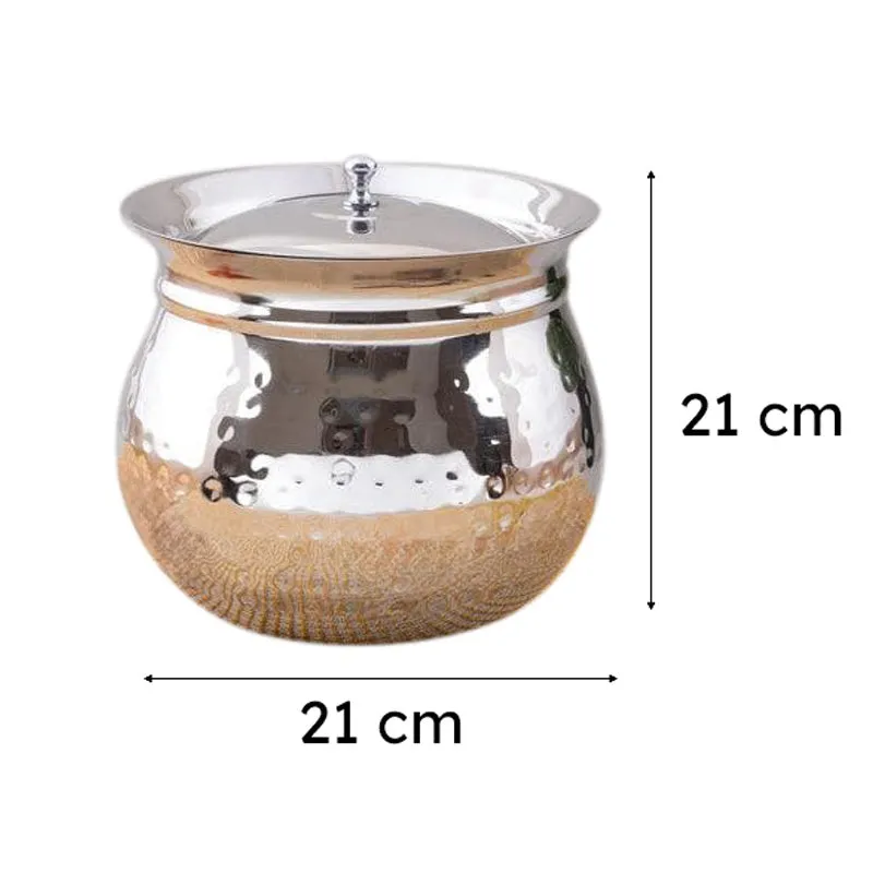 Vintage Charm Hammered Madrasi Lidded Handi 5000 mL / 8 Inches media 6