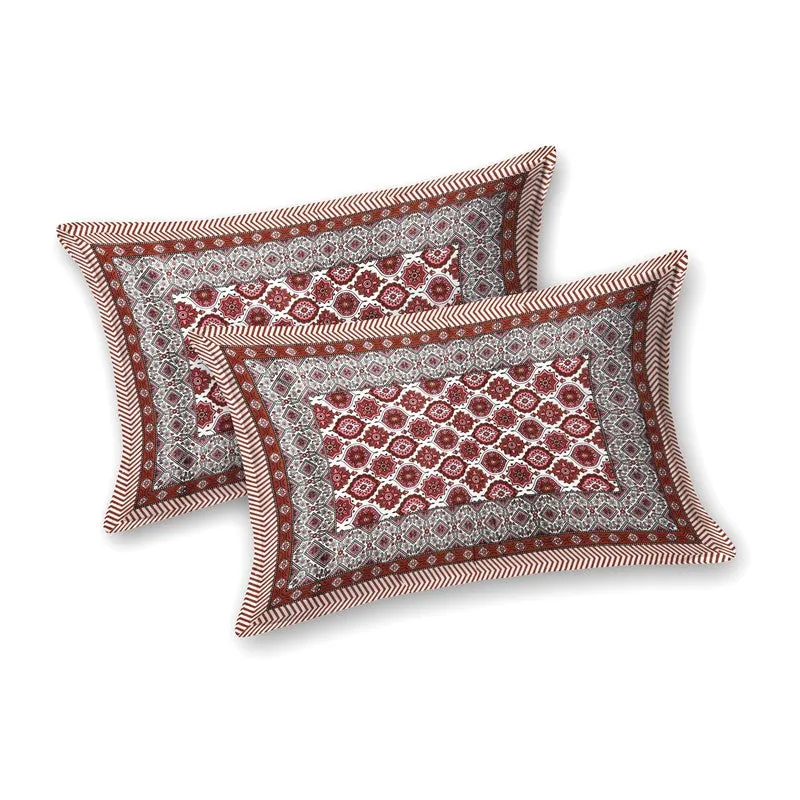 Styleo Cotton Bedsheet (Pink,White) - 240 TC media 4