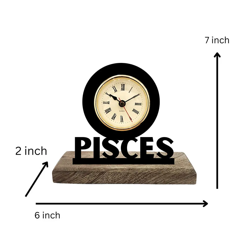 Pisces Zodiac Analog Table Clock media 5