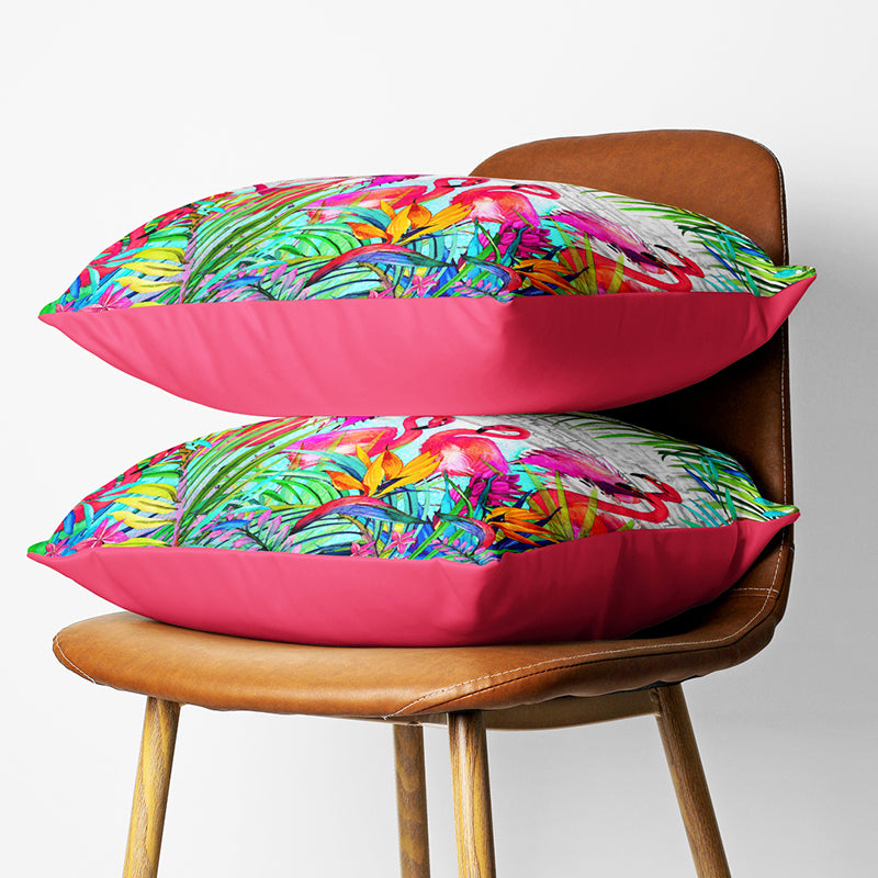 Flamingo City Printed Cushion Cover Set - Set Of Two media 3