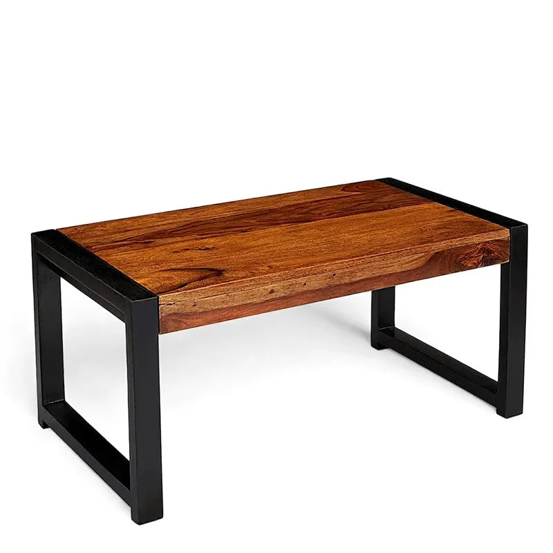 Zavex Sheesham Wooden Center Table - Brown,Black media 3