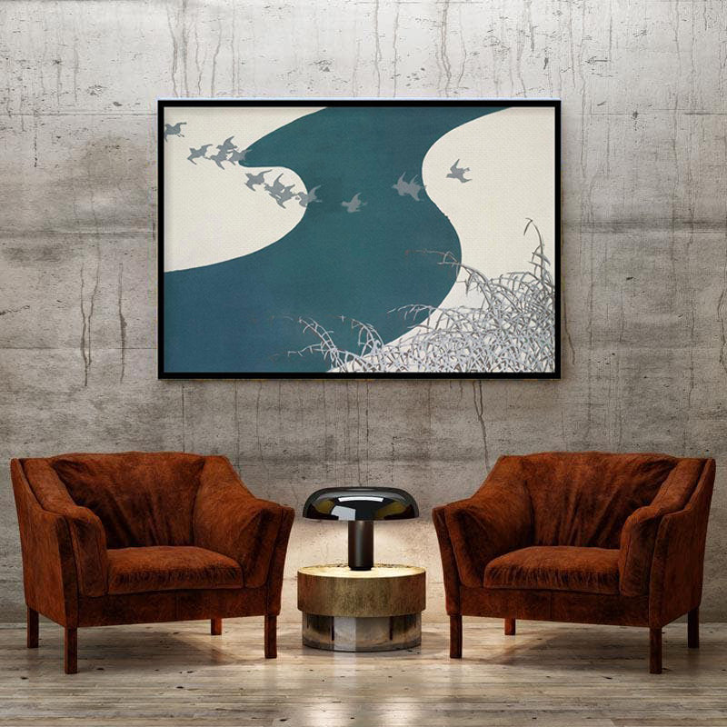 Birds From Momoyogusa Canvas Painting By Kamisaka Sekka - Black Frame media 3