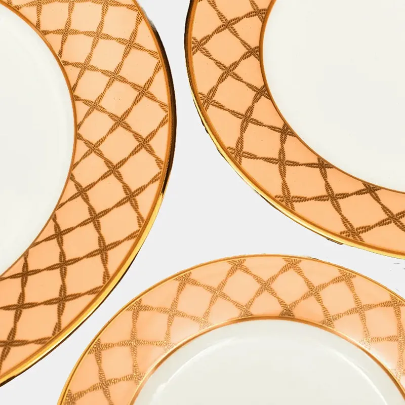 Angel Rope 24k Gold Brushed Porcelain Dinner Set - 21 Piece Set media 7