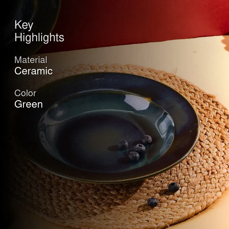 Eriga Ceramic Pasta Plate - Green media 2