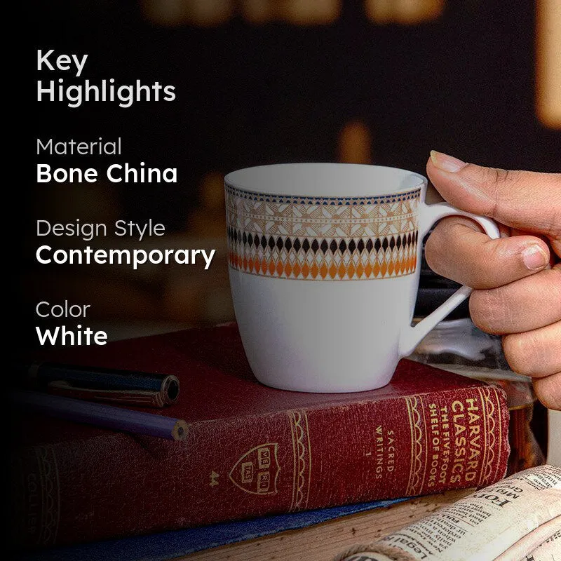Sonaki Theara Ethnic Bone China Tea Cup (180 mL Each) - Set Of Six media 2