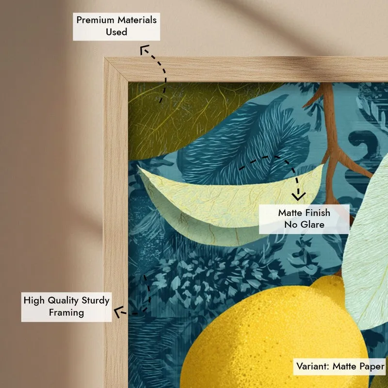 Citrus Burst Canvas Wall Painting - Brown Frame media 7