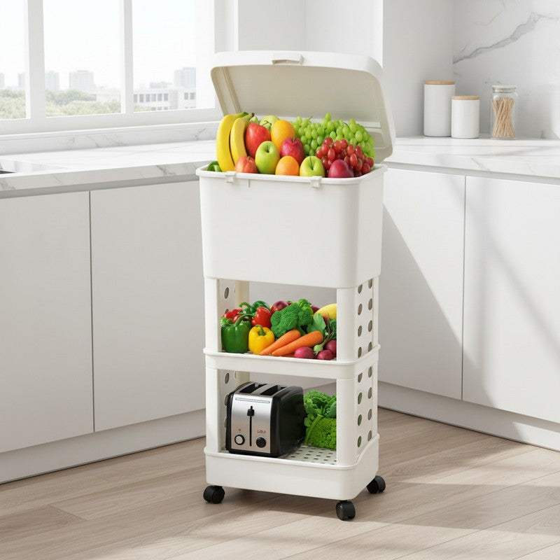 Rioware Fresh Cart White Plastic Racks