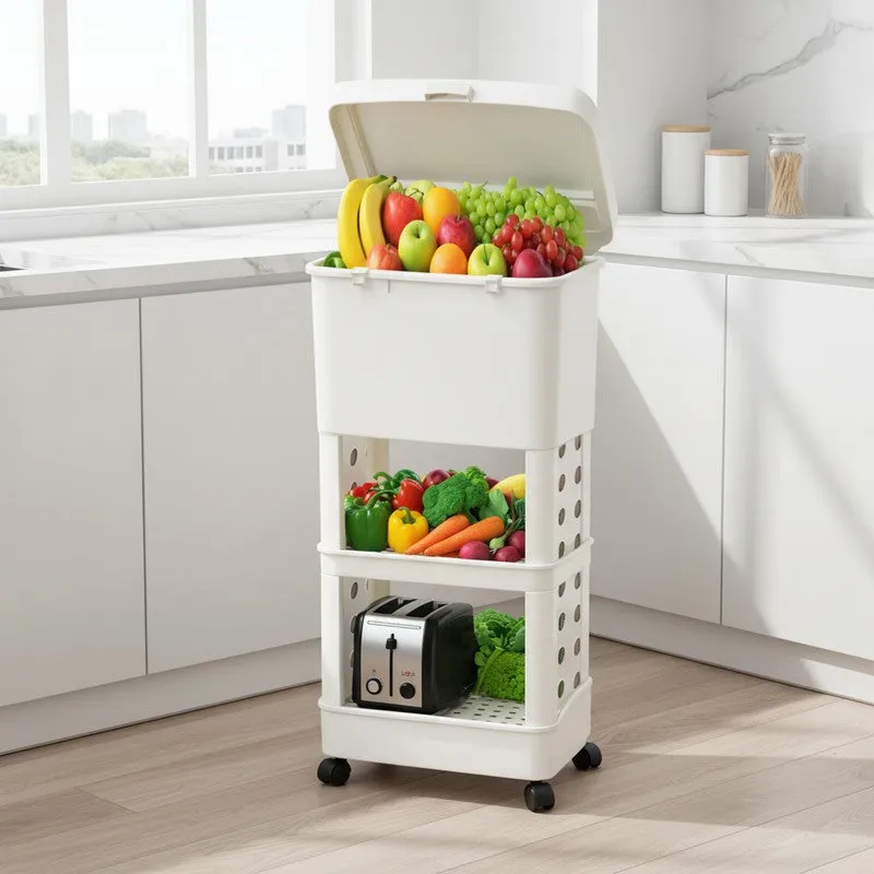 Rioware Fresh Cart White Plastic Racks media 1