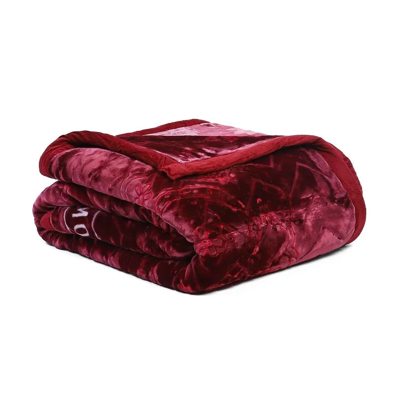 Monte Carlo Autumn Embrace Blanket (Maroon) - 950 GSM media 6