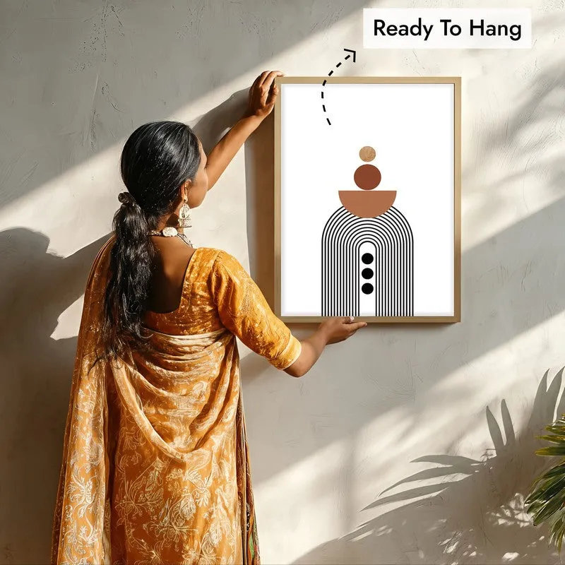 Earthen Rise Canvas Wall Painting With Brown Frame media 7