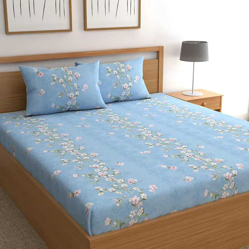 Summer's Day Floral Microfiber Microfiber Bedsheet - 150 GSM media 1