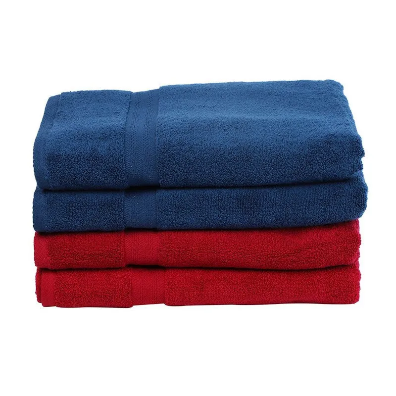 Zyra Solids Bath Towel (Red, Blue) - Set Of Four media 8