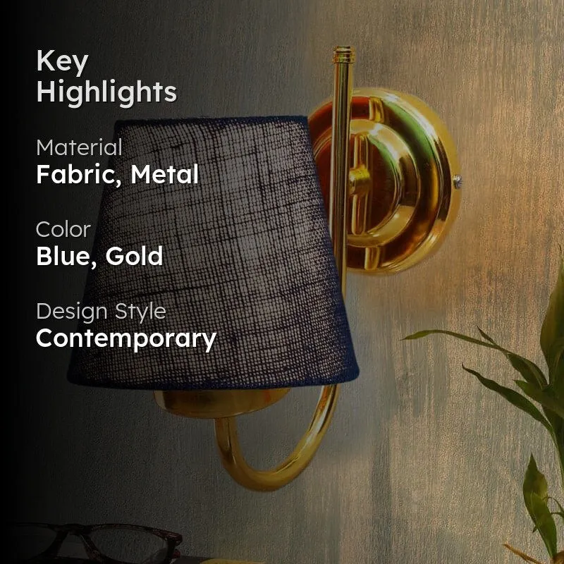 Galora Gale Fabric & Metal Wall Lamp - Blue media 2