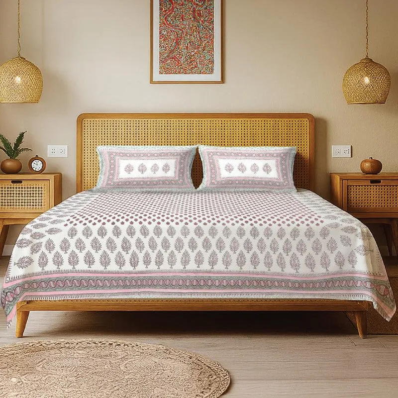 Urban Space Gulnaar Soft Cotton Bedsheet (Pink) - 200 TC media 1