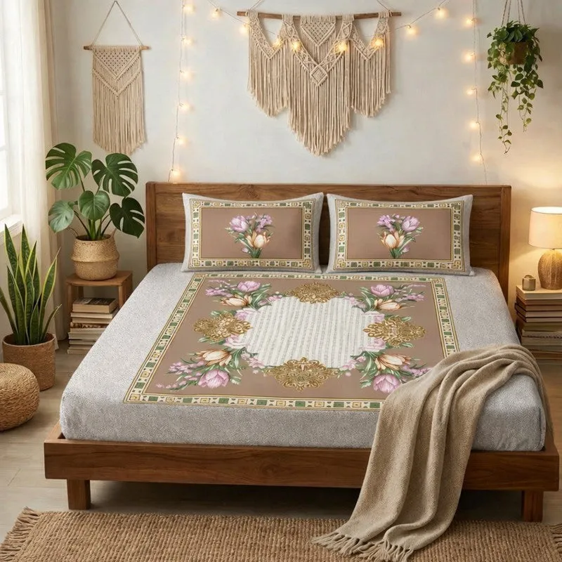 Floral Bliss Printed Bedsheet - 180 GSM media 1