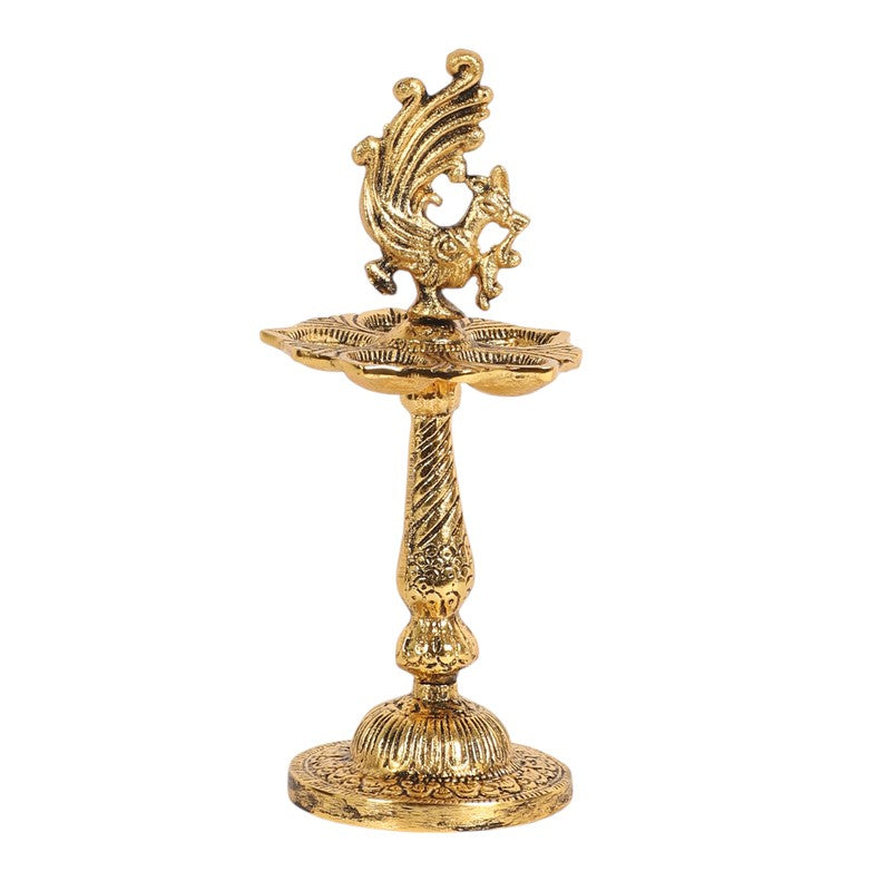 Antique Mayur Diya - Gold media 6