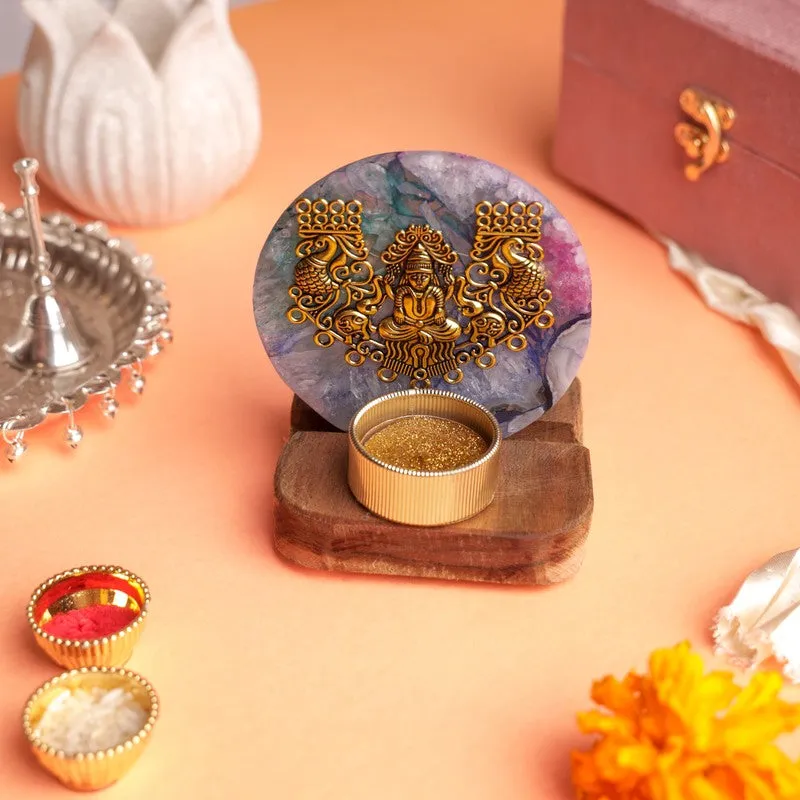 Celestial Glow Goddess Laxmi Candle Holder media 3