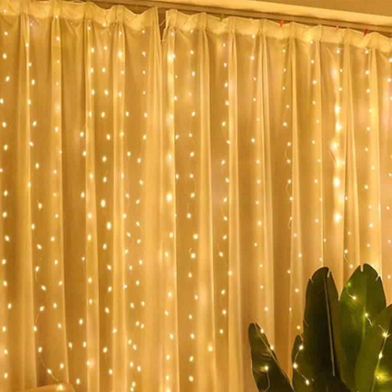 Warm Glow Curtain Lights media 1