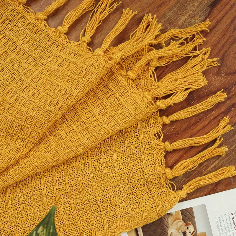 Frayra Cotton Throw - Mustard Yellow media 4