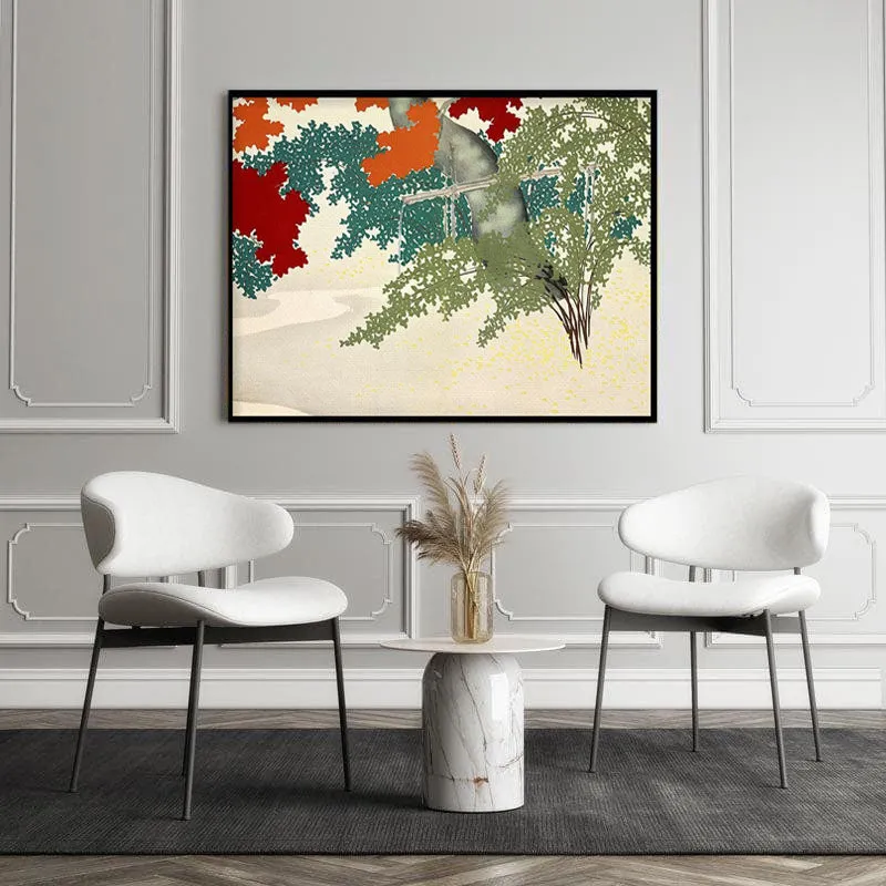 Maple from Momoyogusa By Kamisaka Sekka Canvas Wall Art - Black Frame media 4