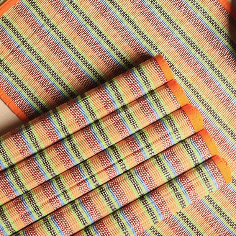 Chequered Zen Bamboo Table Mat (Orange) - Set Of Six media 4