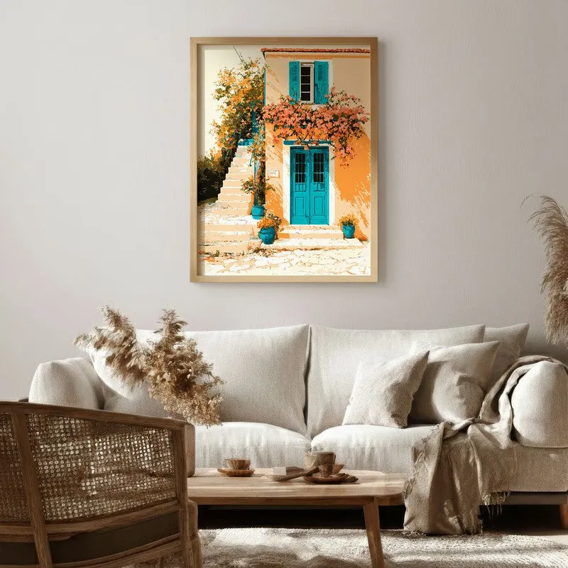 Floral Cascade Canvas Wall Painting - Brown Frame media 1