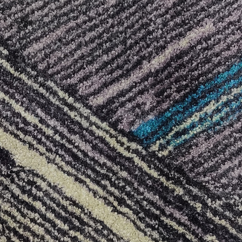Albion Geometric Micro Fiber Runner Rug - Blue & Black media 4