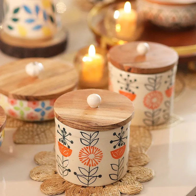 Florina Ceramic Jar (1000 mL Each) - Set Of Two media 1
